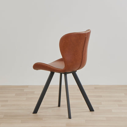 Chaise de salle à manger Sala en polyuréthane - Noir/Brandy