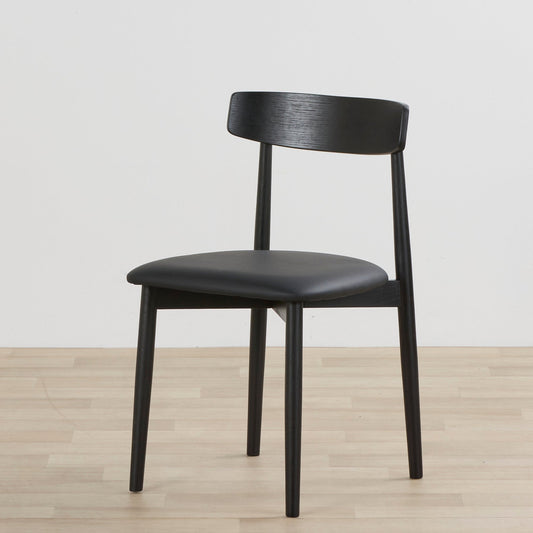 Chaise de salle à manger Henry - Noir/PU