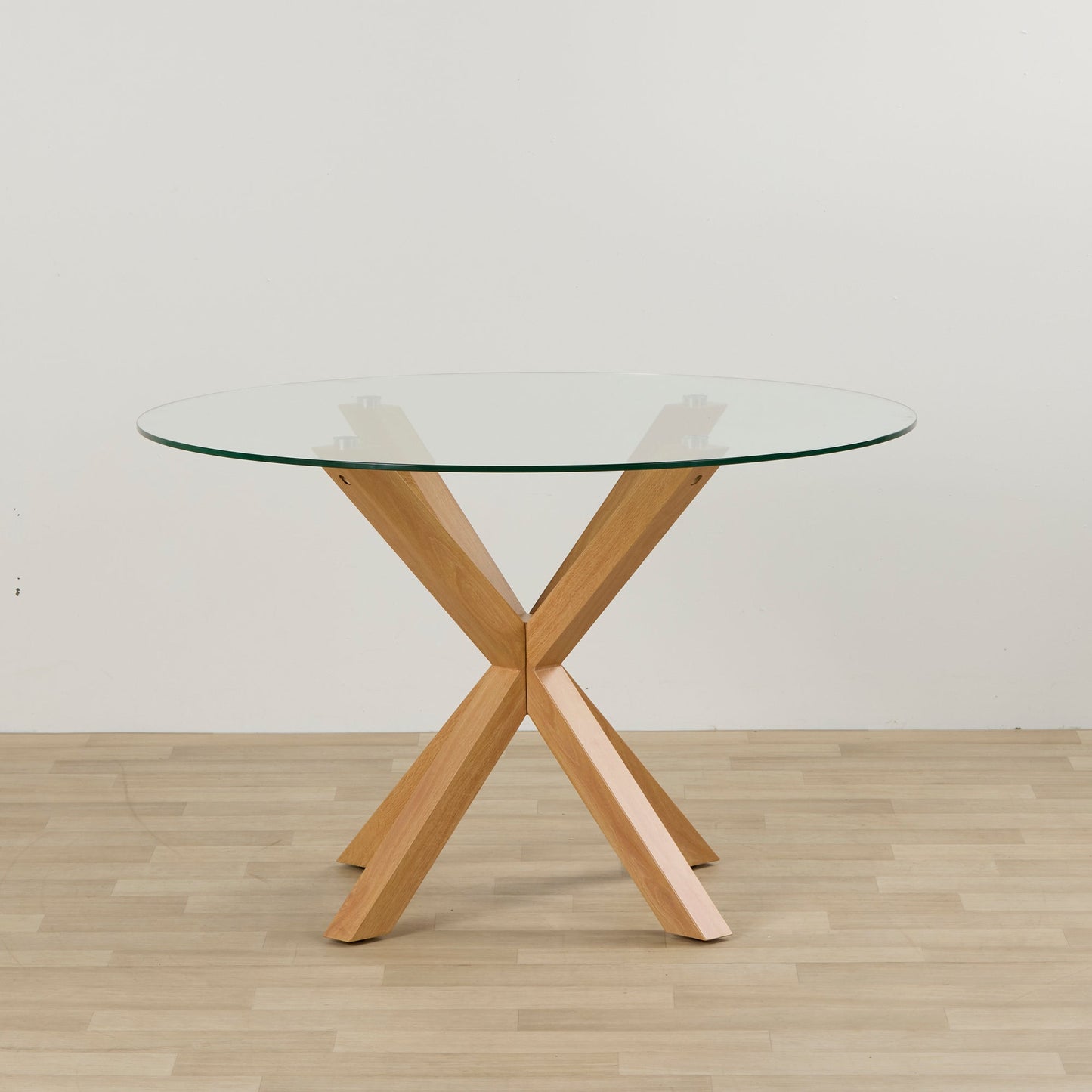 Table de salle à manger ronde Gladstone - Feuille de chêne/Verre