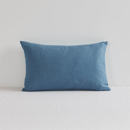 Coussin Jasper en lin - Bleu moyen - 30 x 50 cm