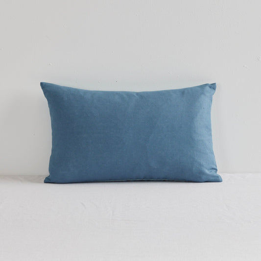 Coussin Jasper en lin - Bleu moyen - 30 x 50 cm