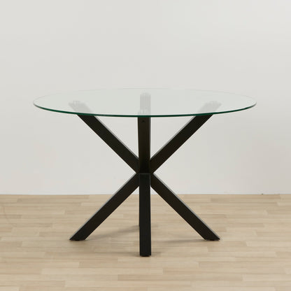 Table de salle à manger ronde Gladstone - Noir/Verre
