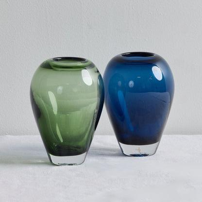 Vase en verre Arez - Bleu/Gris