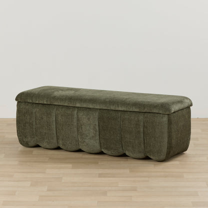 Pouf de rangement Trento - Vert forêt