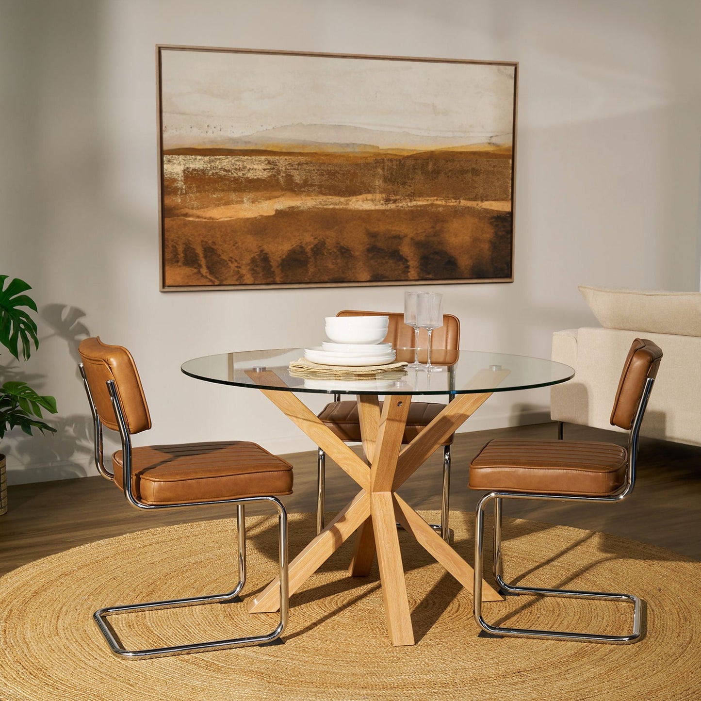 Chaise de salle à manger Barnaby - PU beige