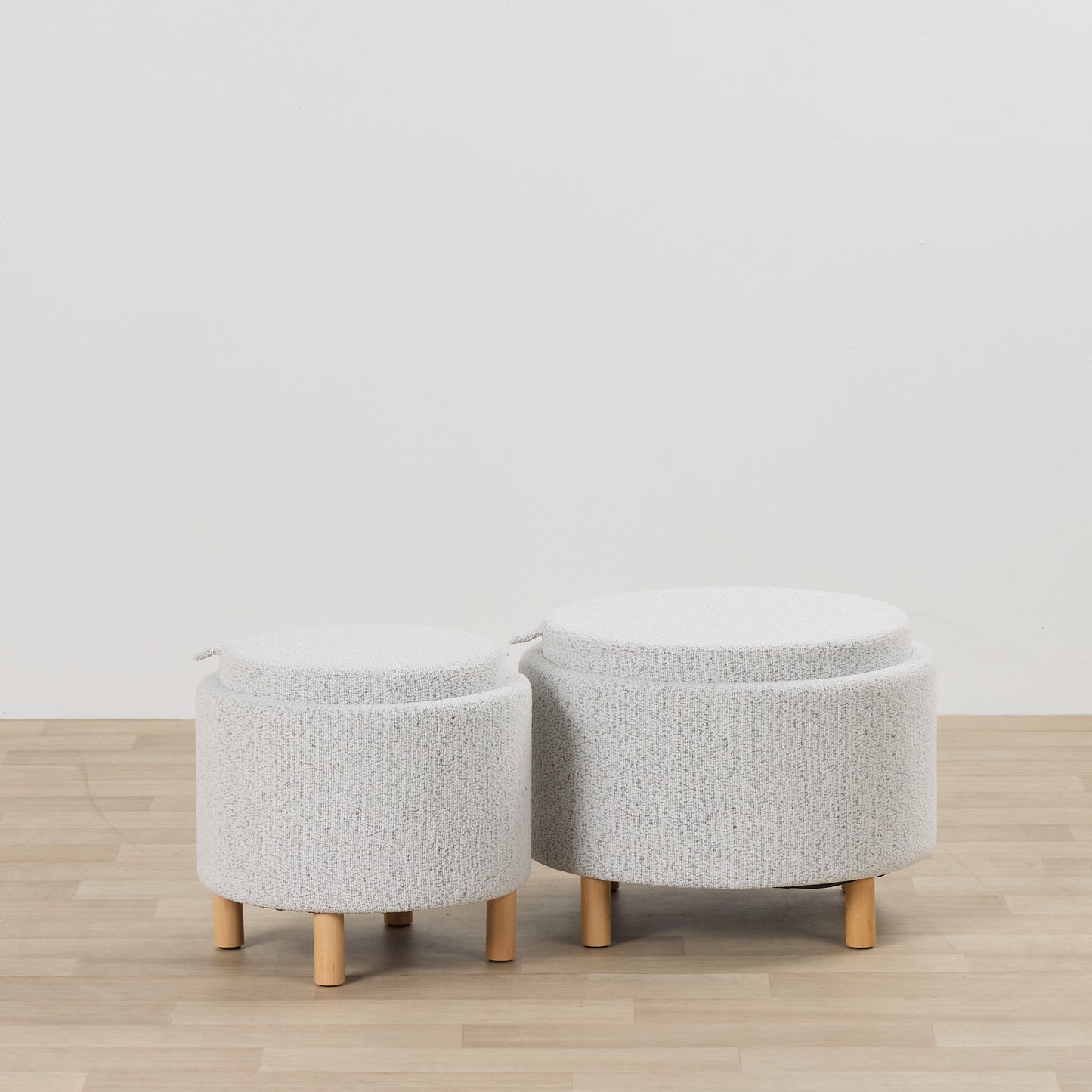 Pouf à plateau - Gris clair