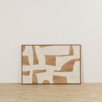 Œuvre d'art géométrique en argile