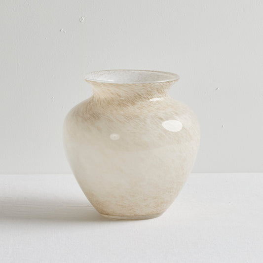 Vase en verre Greer - Blanc moucheté