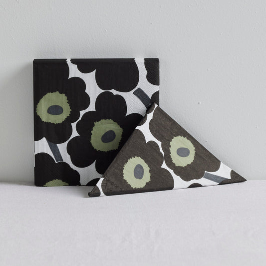 Serviettes en papier Marimekko - Blanc/Noir - 20pc