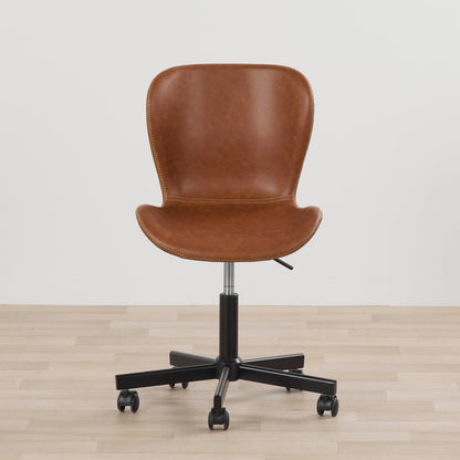 Chaise de bureau Sala en polyuréthane - Noir/Brandy