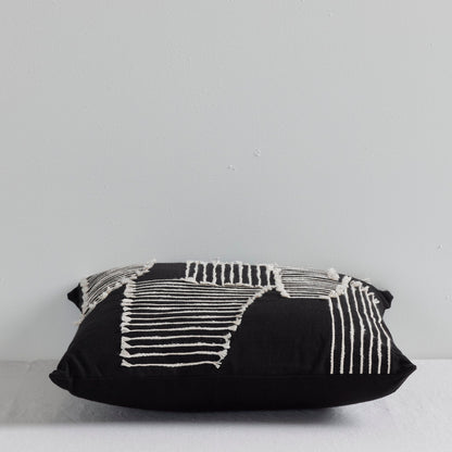 Coussin Ashton - Noir/Ivoire - 50x50cm
