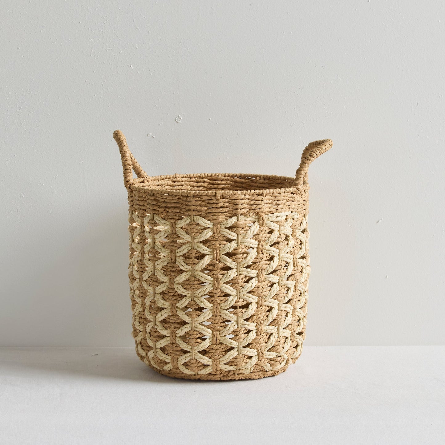 Panier Tino - Moyen - Naturel/Blanc