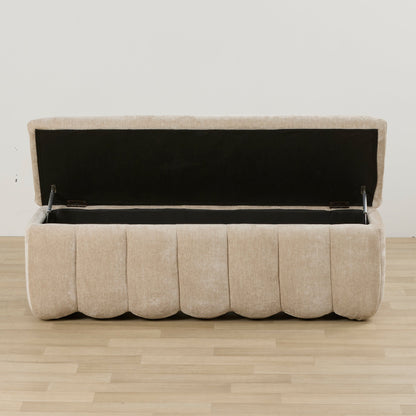 Pouf de rangement Trento - Naturel