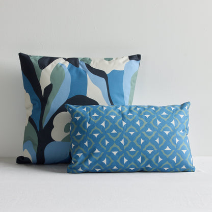 Coussin d'extérieur Tyler - 30 x 50 cm - Bleu-vert