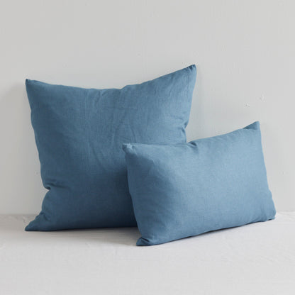 Coussin Jasper en lin - Bleu moyen - 30 x 50 cm