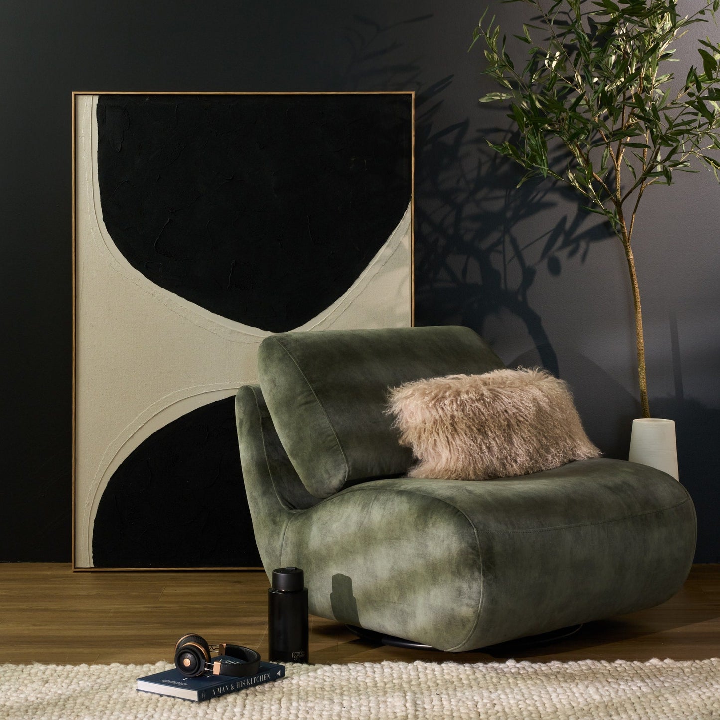 Fauteuil pivotant Sashka - Vert forêt