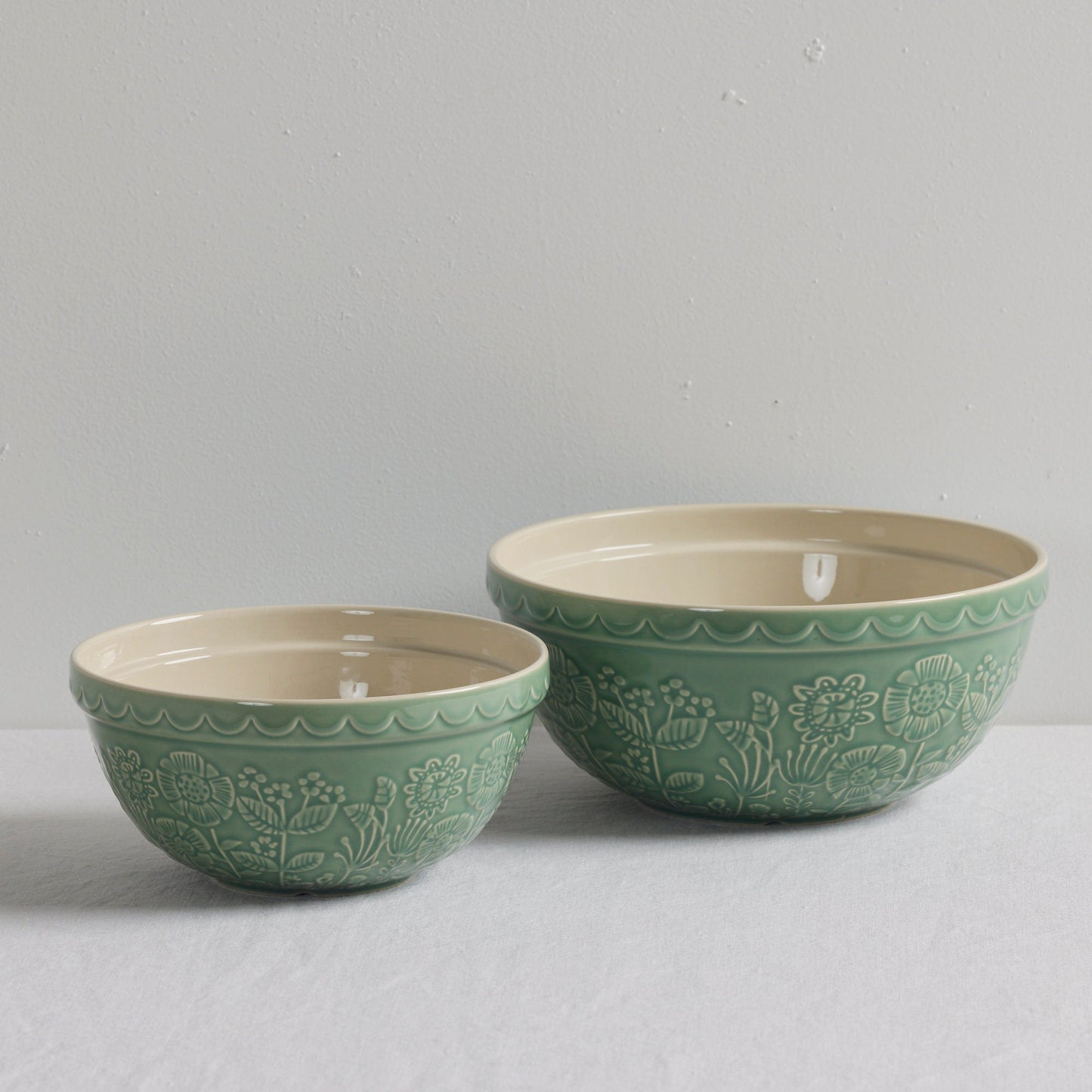 Bol à mélanger Fleurs sauvages - Vert tendre - Moyen