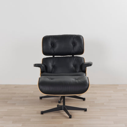 Ensemble fauteuil et repose-pieds Eames (réplique) - Noir