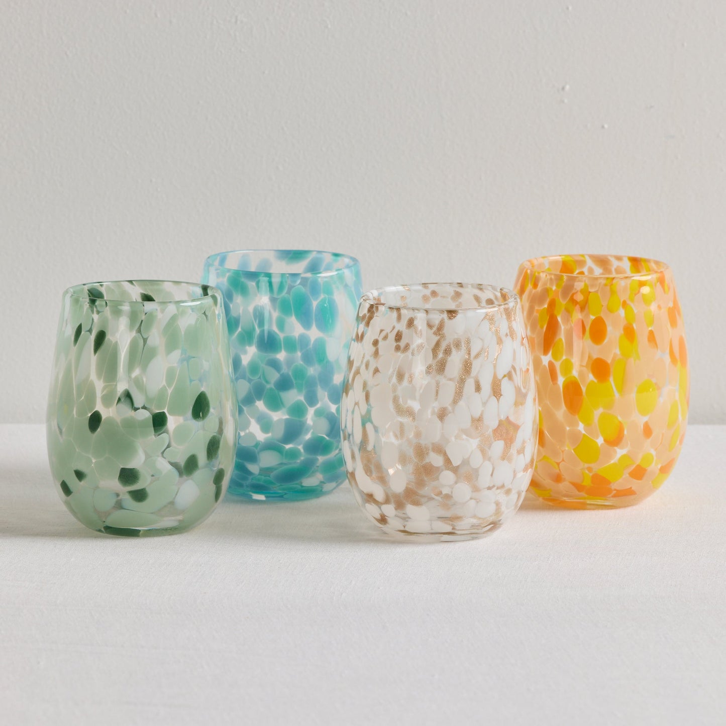 Verres sans pied Vitti - Mélange blanc/or