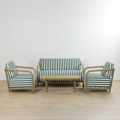 Ensemble d'extérieur Portofino - 4 pièces - Rayures vertes