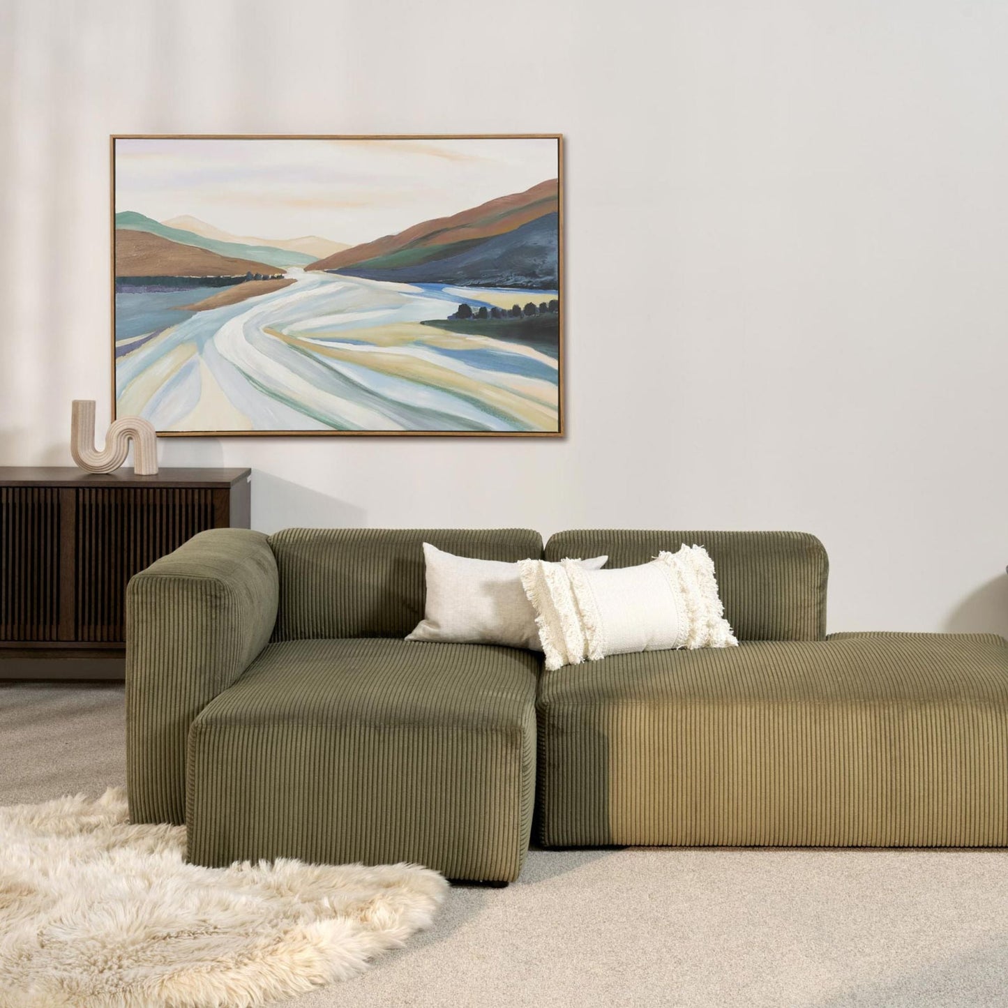 Méridienne gauche Finnian 2 places - Olive