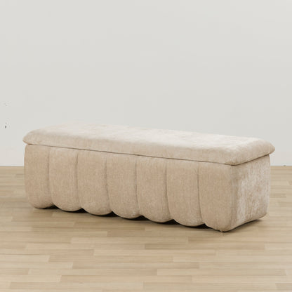 Pouf de rangement Trento - Naturel