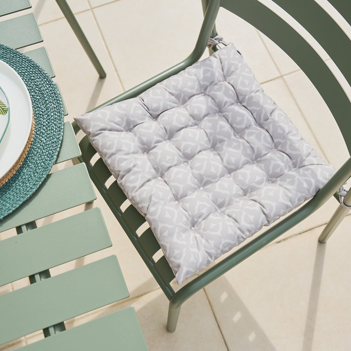 Coussin de chaise d'extérieur Tyler - 40 x 40 cm - Motif naturel