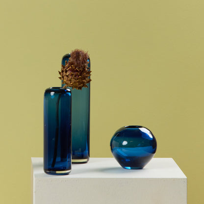 Vase en verre Jiro - Bleu/Gris