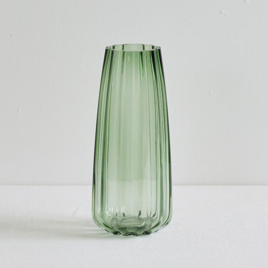 Vase Elena en verre - Gris/Vert