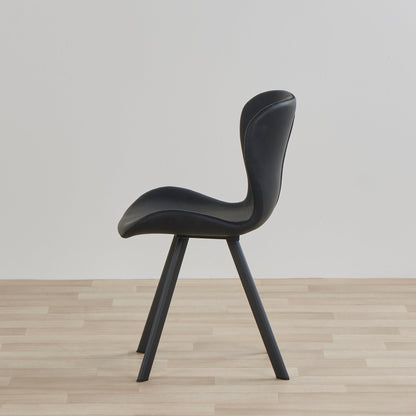 Chaise de salle à manger Sala en polyuréthane - Noir/Noir