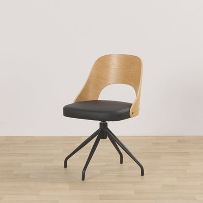 Fauteuil pivotant Adoni - Chêne/Noir