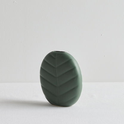 Vase à feuilles larges - Petit - Vert foncé
