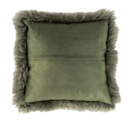 Coussin en peau de mouton - Sauge - 45 x 45 cm