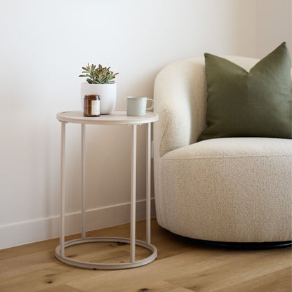 Table d'appoint Eliot - Ronde - Gris