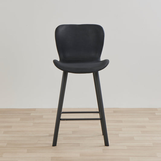 Tabouret de bar Sala en polyuréthane - Noir/Noir