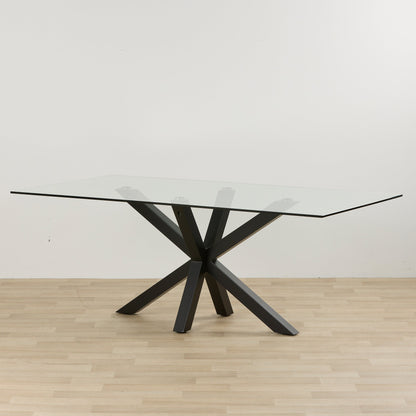 Table de salle à manger Gladstone - Noir/Verre - 200 cm
