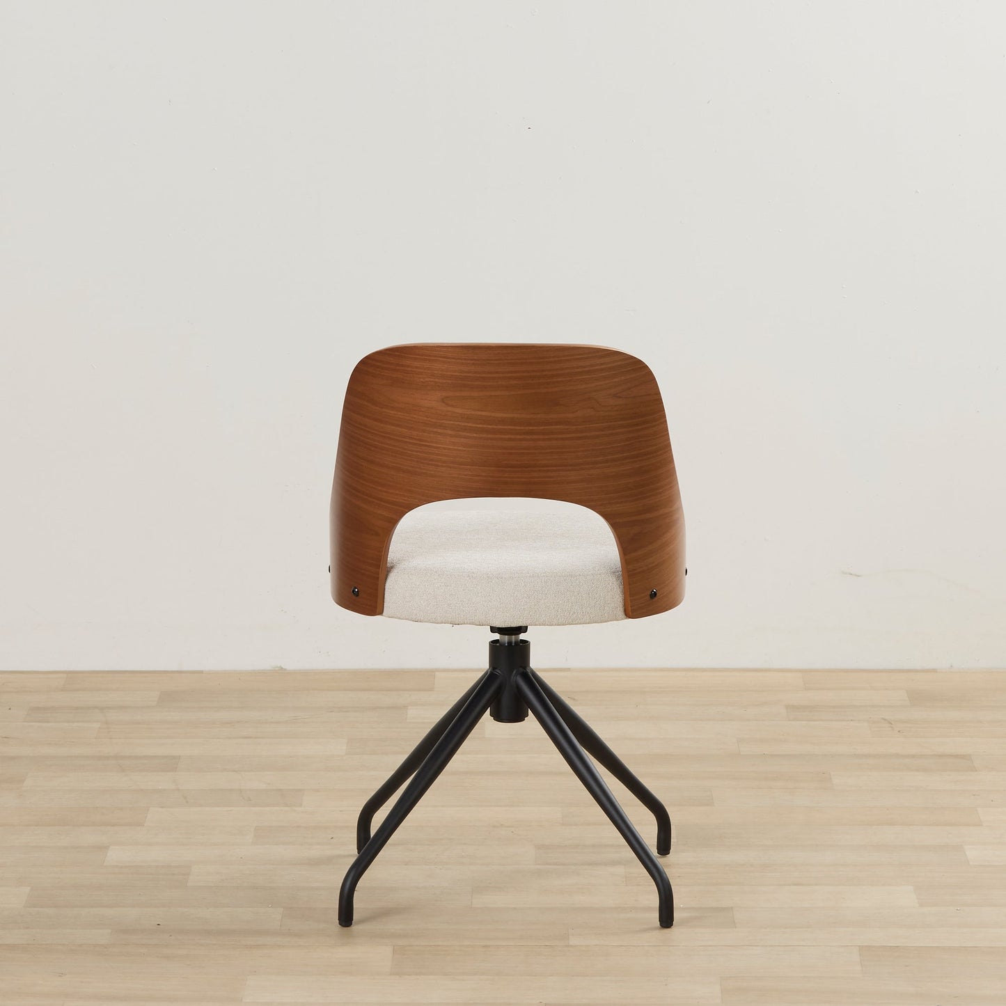 Fauteuil pivotant Adoni - Noyer/Beige