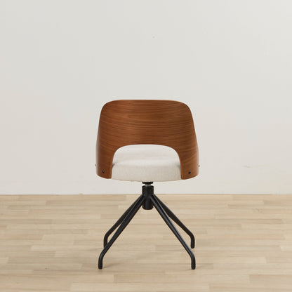 Fauteuil pivotant Adoni - Noyer/Beige