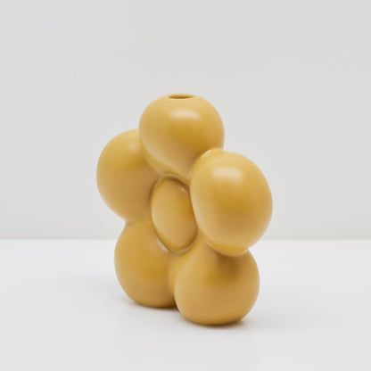 Vase fleuri - Moutarde