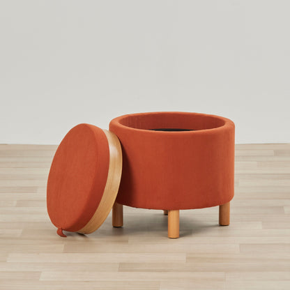 Pouf à plateau - Orange brûlé