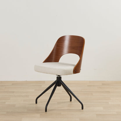 Fauteuil pivotant Adoni - Noyer/Beige