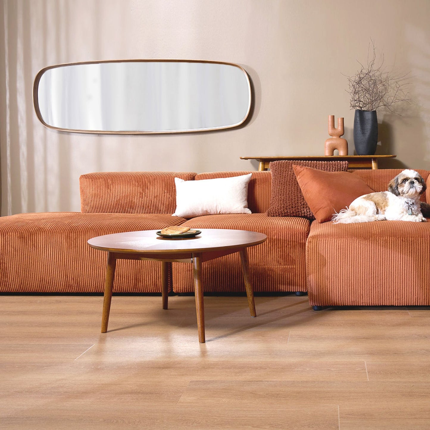 Miroir long Viggo - Chêne foncé