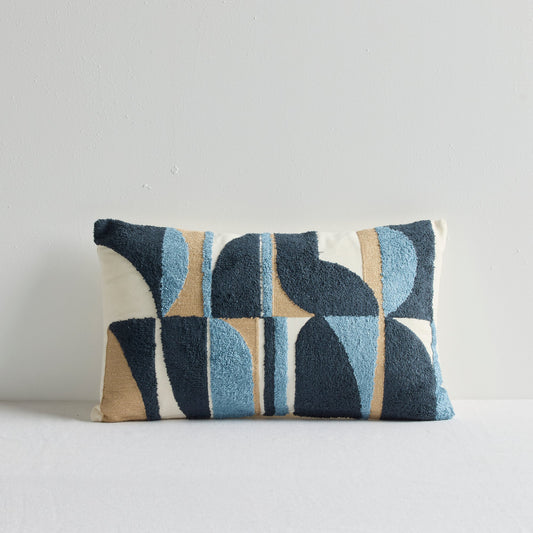 Coussin Arcs Bars - 30 x 50 cm - Bleu Multicolore