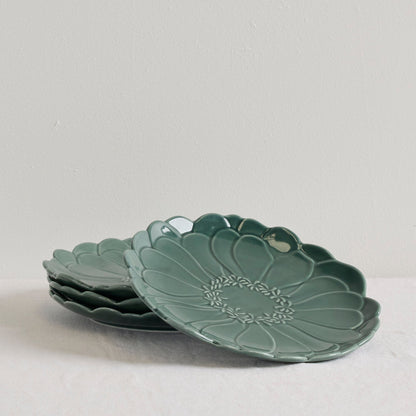 Ensemble d'assiettes à dessert Zinnia - Vert sapin - 4 pièces