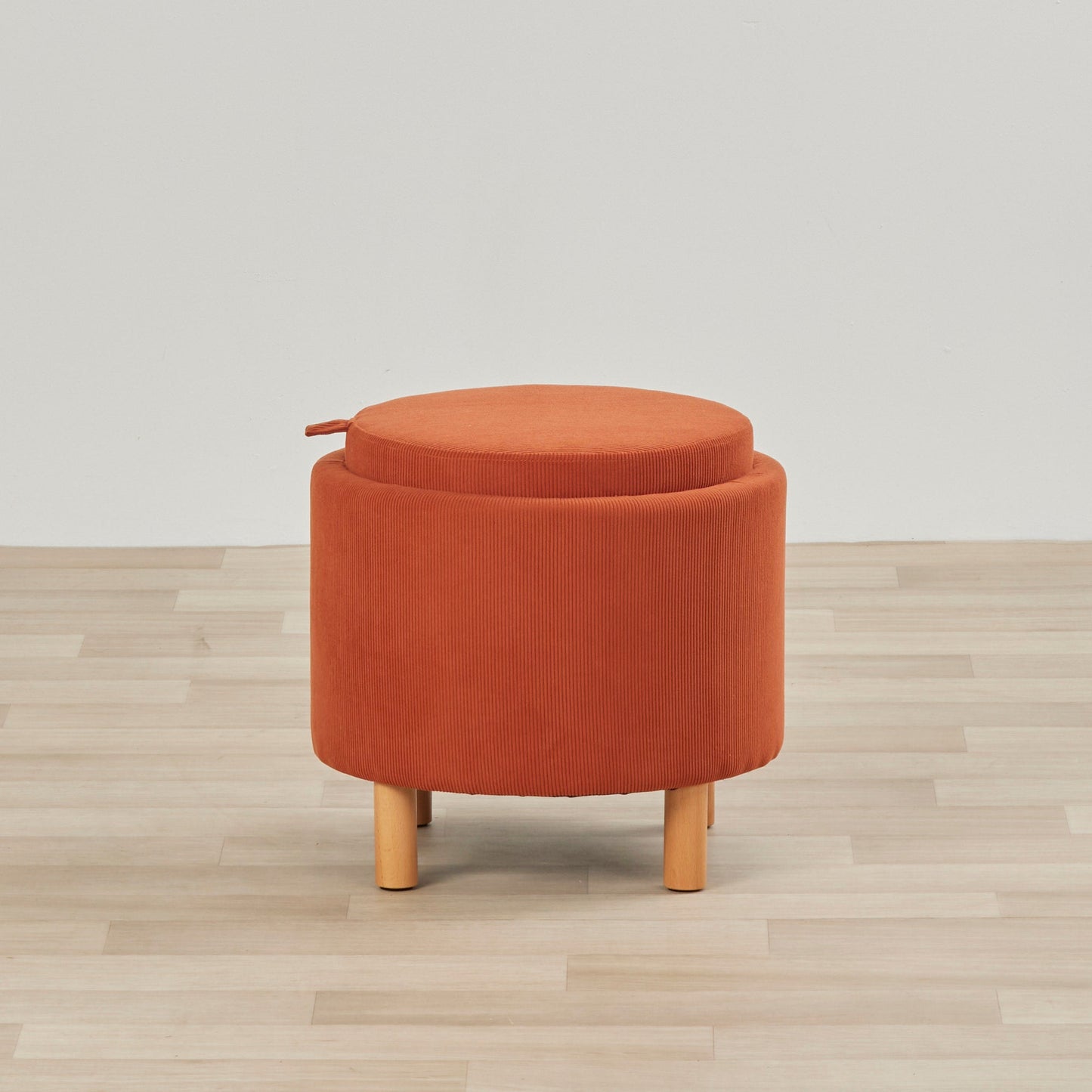 Pouf à plateau - Orange brûlé