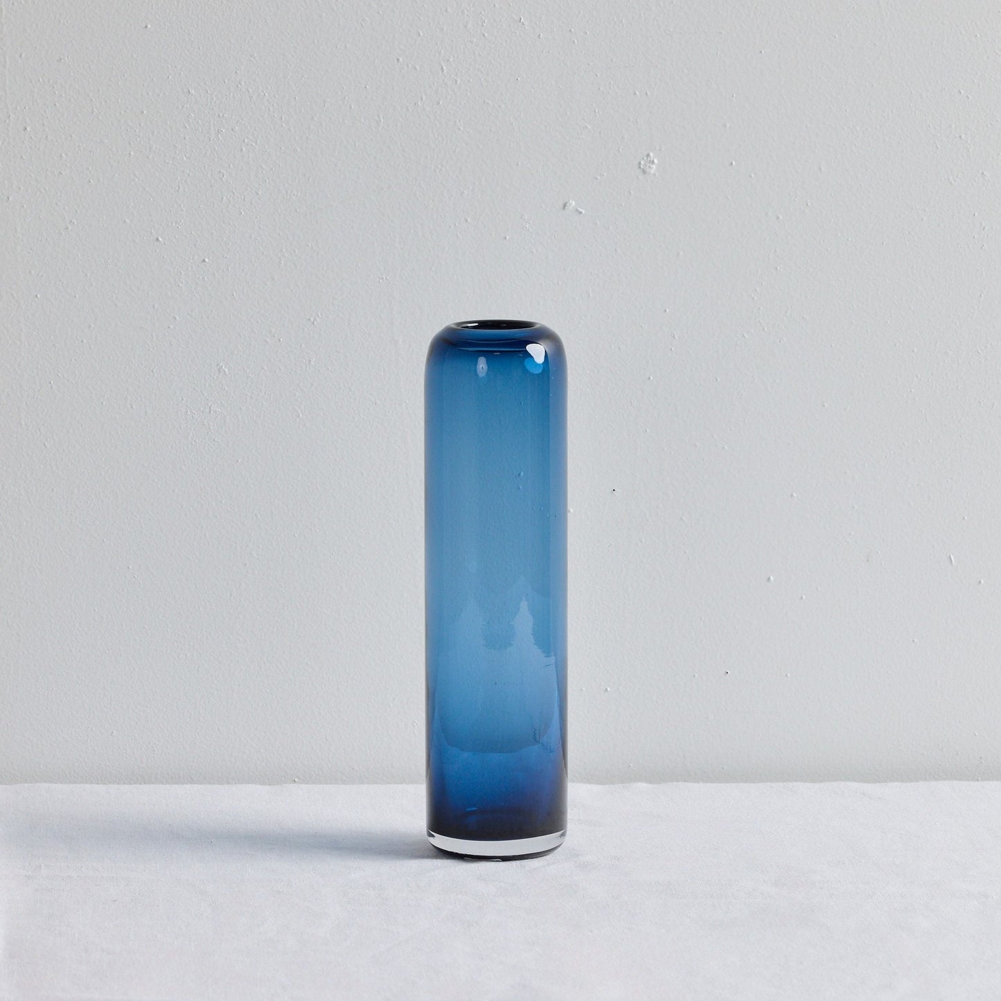 Vase colonne en verre - Moyen - Bleu/Gris