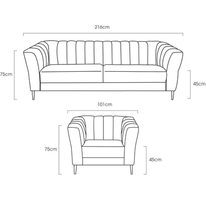 Canapé 3 places Fabian - Vert forêt