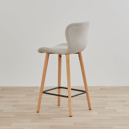 Tabouret de bar Sala - Chêne/Crème