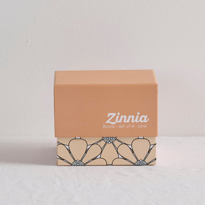 Ensemble de 4 bols Zinnia roses