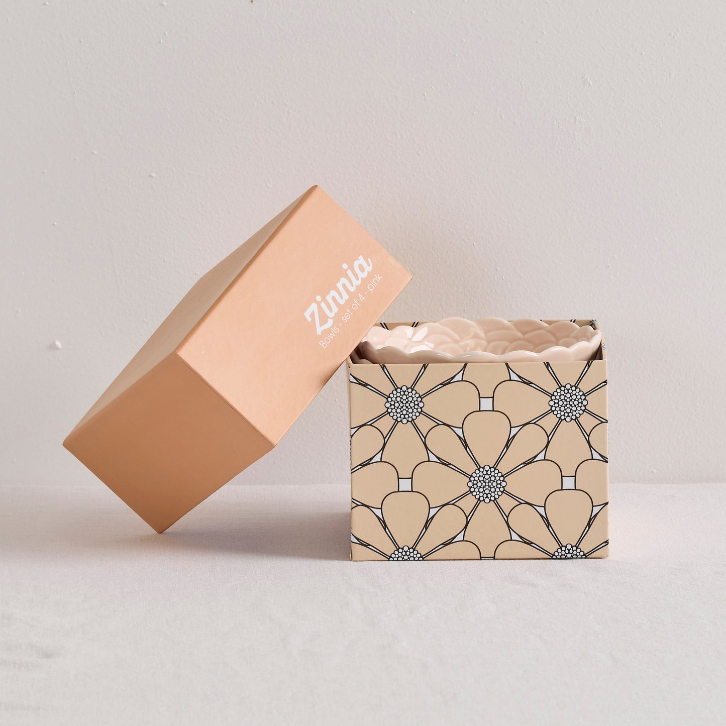 Ensemble de 4 bols Zinnia roses